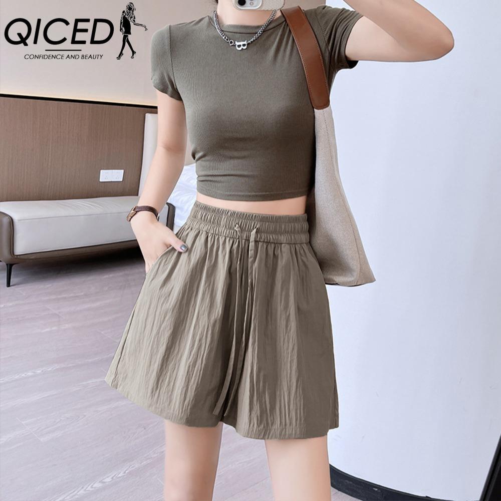 

QICED Женские Модные Повседневные Летние Весенние Шорты XXL кофейный