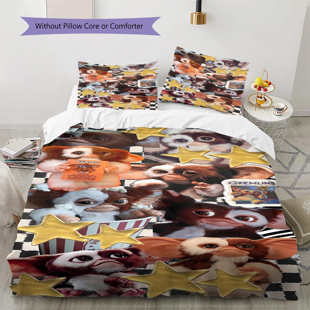 Gremlins Pattern Bedding,Quilt Set Quilt Cover Pillowcase Home Birthday Gift (1 * duvet cover + 2 * pillowcase, without core)