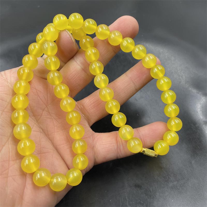 10mm Rode Agaat & Gele Agaat Kralenketting voor Vrouwen - Sleutelbeenontwerp