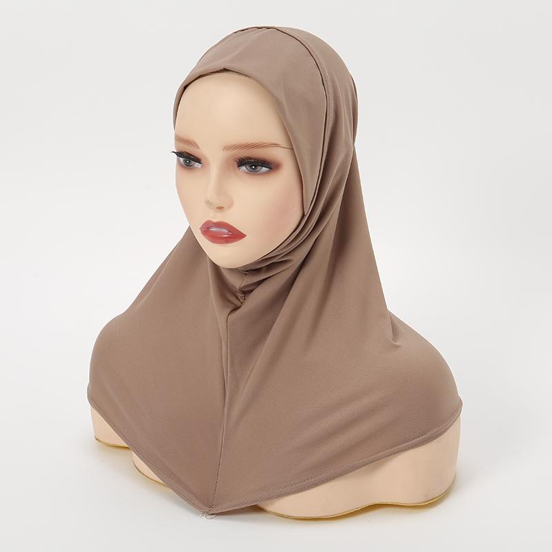 Instant Hemp Muslim Hijab Scarf Abaya Turban for Woman Islamic Women Head Wrap Ready To Wear Hijabs Pinless Neck Cover Turbans