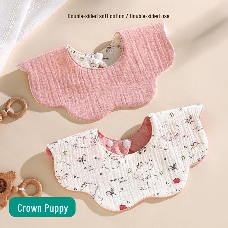 Korean Style 360° Waterproof Baby Bibs - Double-Sided Pure Cotton Gauze