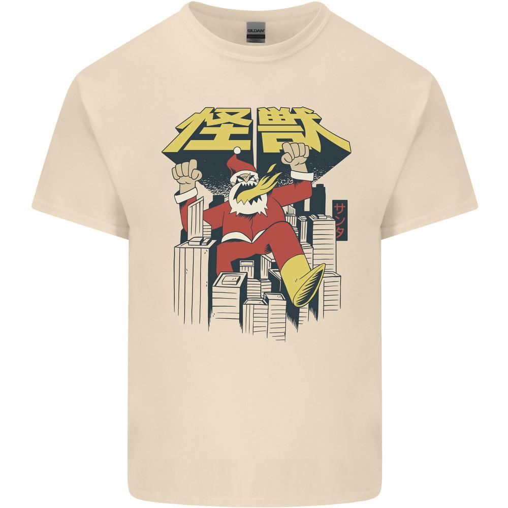 Santa Monster Japanese Christmas Xmas Mens Light Cotton T-Shirt Unisex T-Shirt XXL