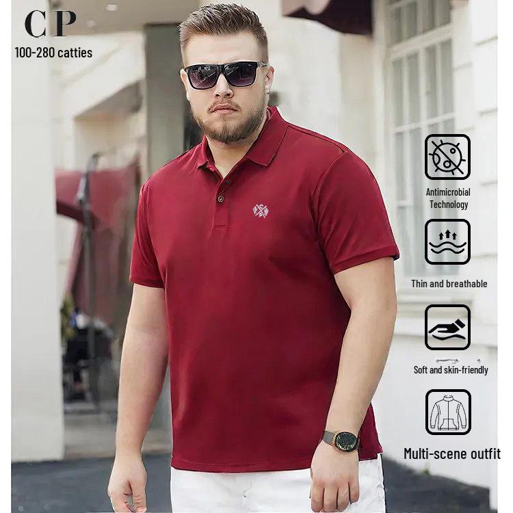 Youth Extra Large Short Sleeve Cotton Polo Shirt with Lapel, Sweat-Absorbent, One Piece, Comfortable.