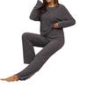European & American Women's Thick Warm Long Sleeve Pajama Set – Wearable Outdoors, Includes Autumn Top & Pants Two-Piece