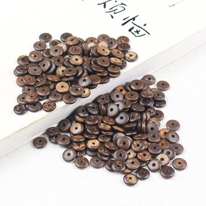 Hainan Natural Coconut Shell 2x8MM Spacer Disc Beads for DIY Tibetan Buddhist Rosary Bracelets