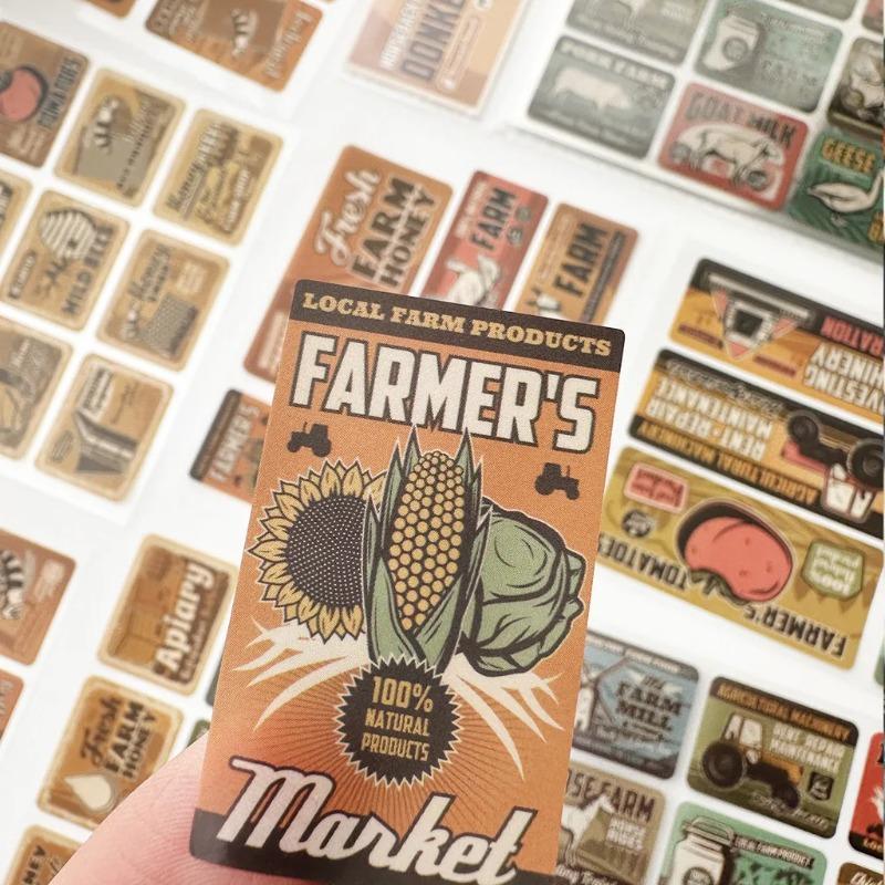 16 Sheets Per Pack Retro Style Stickers Scrapbook Stickers Diary Album Decoration DIY Hand Account Collage Stationery Stickers