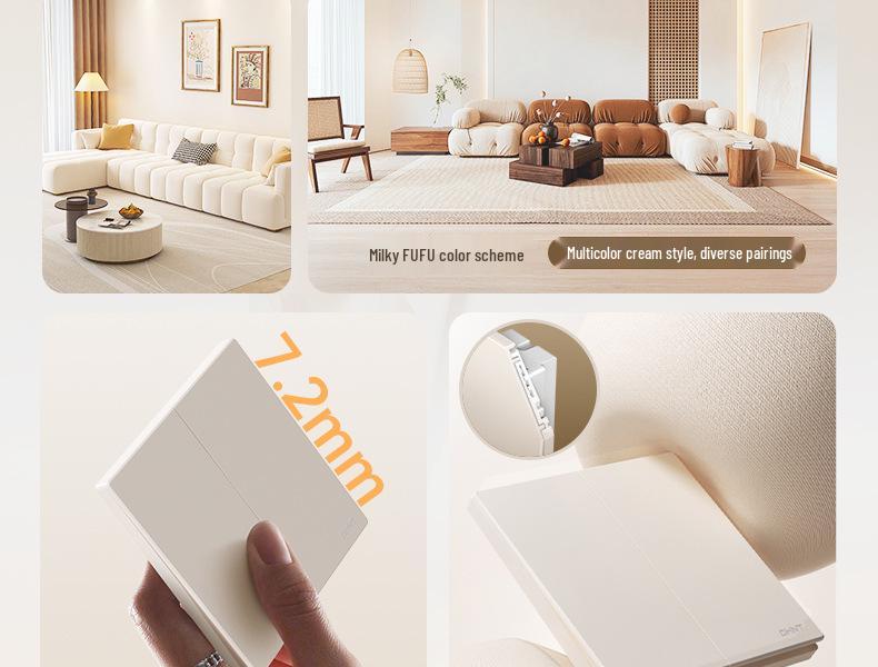 Chint 16A One-Gang 5-Hole Air Conditioner Wall Socket, Cream, Type 86, Phantom Silver Grey