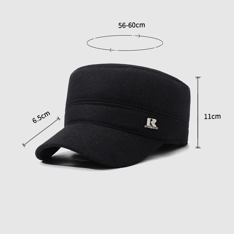 Winter Middle-Aged and Elderly Dad Cotton Cap Men's Outdoor Windproof Cold-Proof Cap Ear Protection Velvet Warm Flat Cap