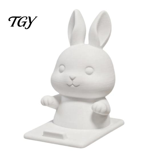 Small Desktop Phone Stand for Kids Cute Bunny Holder, 3D Printed Animal Mobile Stand, Integrated Rabbit Design Dock Cell Holder Home Office Desk Decor