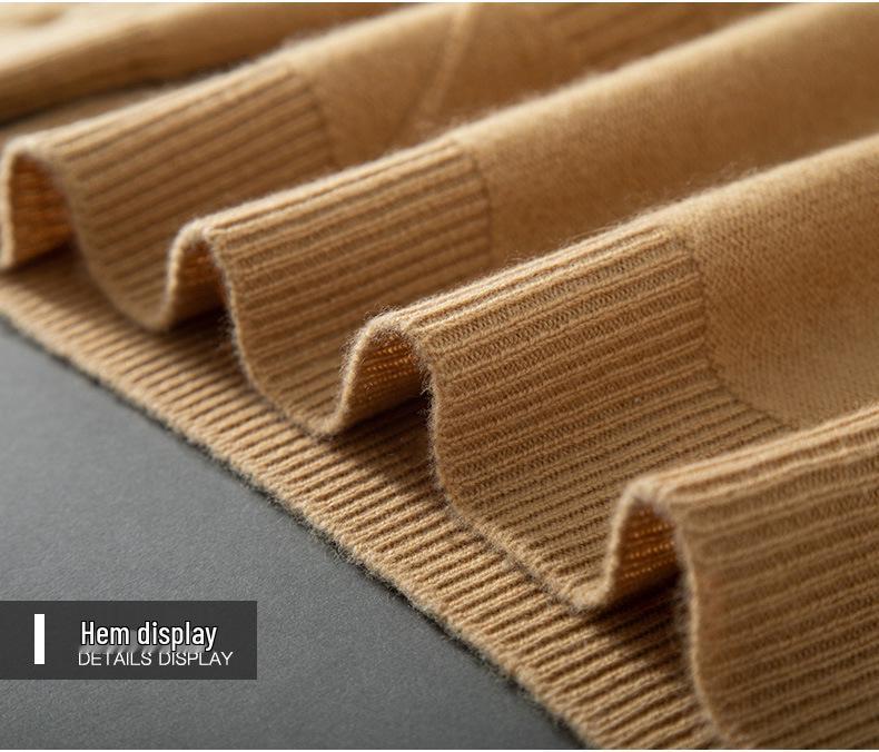 Versatile Men's Cashmere Sweater: Thick, Warm, Business & Casual Winter Wear