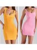 French Retro Sleeveless Knit Mini Dress - Sweet, Elastic Waistband, Pure Color for Women