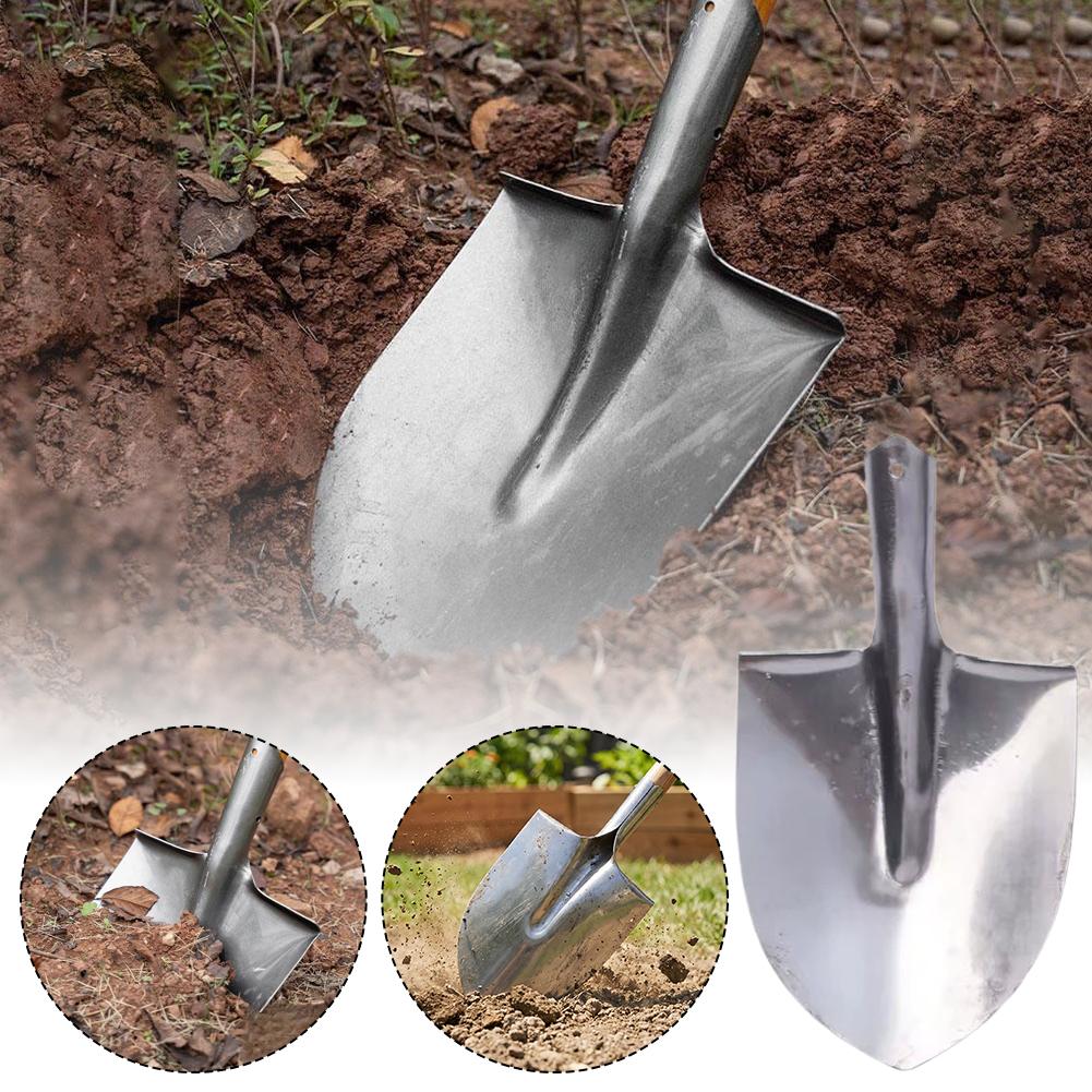 Steel Agricultural Trenching Shovel Drain Spade Head Narrow Opening Digging Spade Multipurpose Pointed Steel Shovel Garden Tool