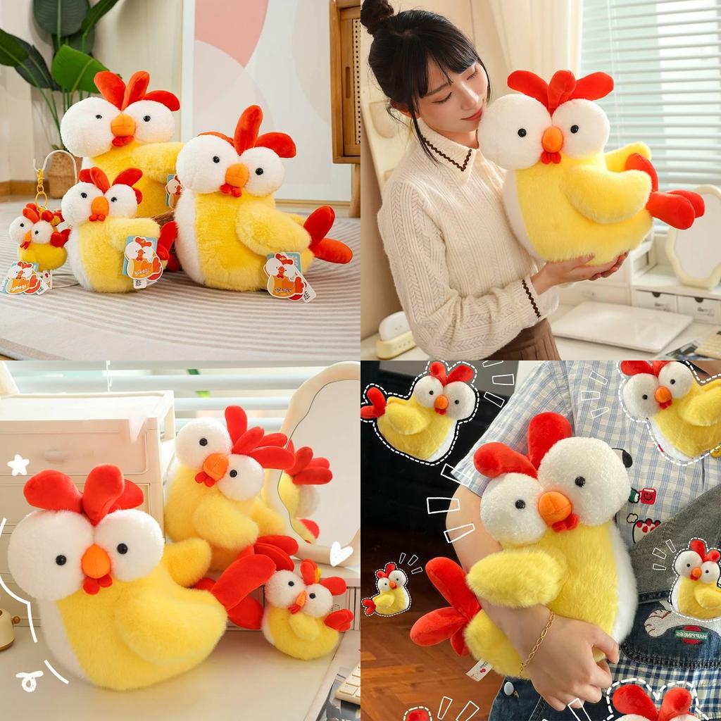 Entzückendes Cartoon-Huhn Plüschtier Kuschelpartner für Kinder Geburtstagsgeschenk Weich und lustig