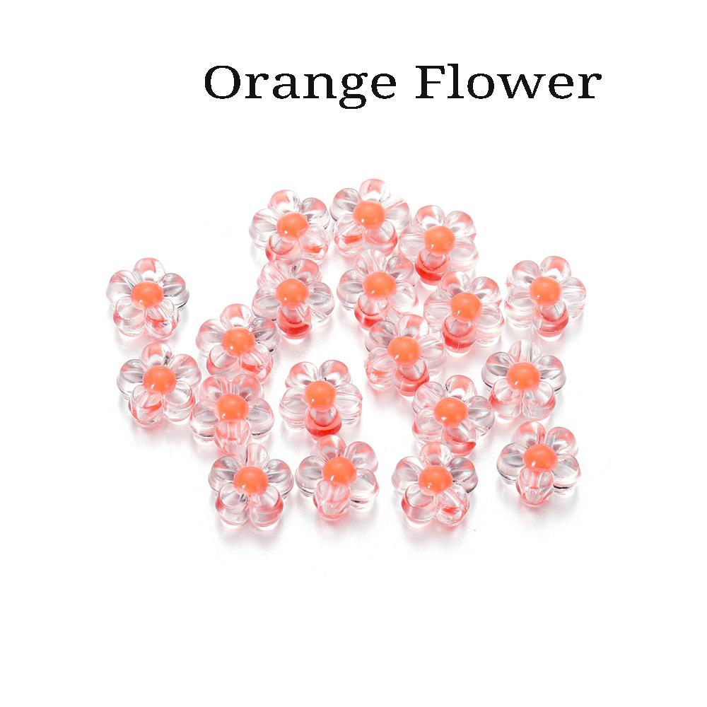 20Pcs/Pack Acrylic Spaced Beads Candy Heart Flower Shape Beads Decoration For DIY Necklace Earrings Jewelry Making Supplies