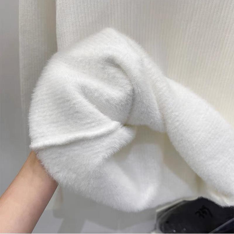 Damen Rollkragenpullover Kaschmir Strickpullover Samtgefüttert Warm Damen Pullover Herbst Winter Damenpullover