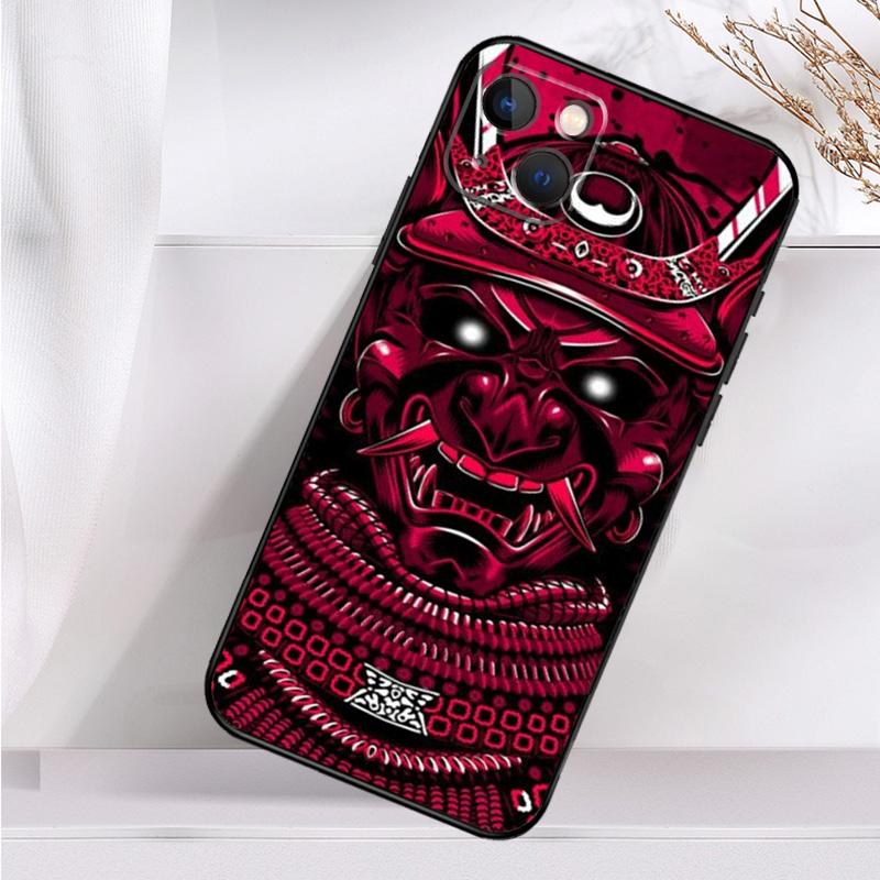Samurai Mask Demon Shockproof Case For iPhone 17 16 15 14 11 Pro Max Plus 12 13 Mini 16e 17 Air Phone Cover