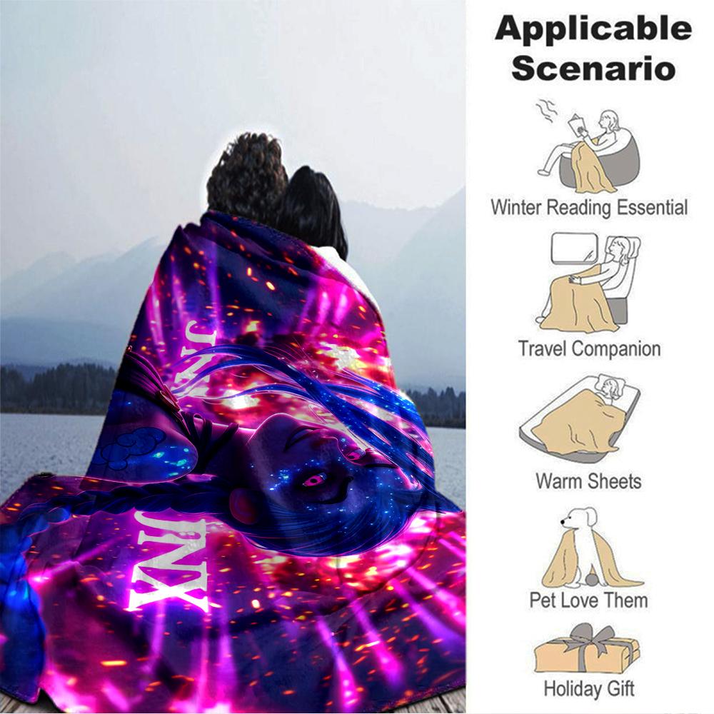 1Pc Energetic Neon Lights Blanket Soft Throw Blanket For Home Bedroom Bed Sofa Travel Office Solid Christmas Blanket