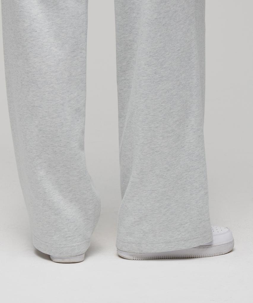 MUSINSA STANDARD WOMAN Women'S Double Knit Two-Tuck Wide Lounge Sweatpants [Melange Light Grey]