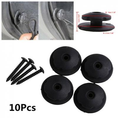 10X Black Hardware Hook Mounting Point Set For Car Rear Trunk Storage Organizer