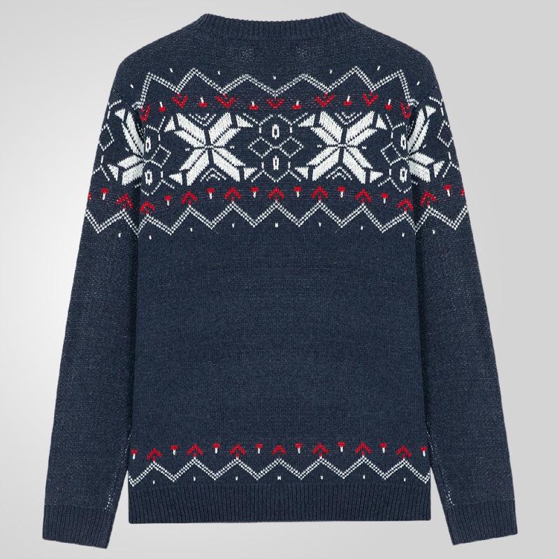 Pulovere pentru bărbați cu gâtul turnat cu mâneci lungi, tricot cald, pulovere confortabile, pulover tricotat ușor, ocazional, cu fulgi de zăpadă, topuri, tricotaje pentru bărbați