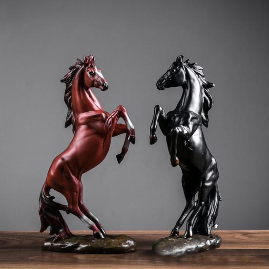 Standing Simulated Horse Figurine Vintage Miniature Pony Statue Resin Animal Sculpture Home Office Desktop Decoration Ornament