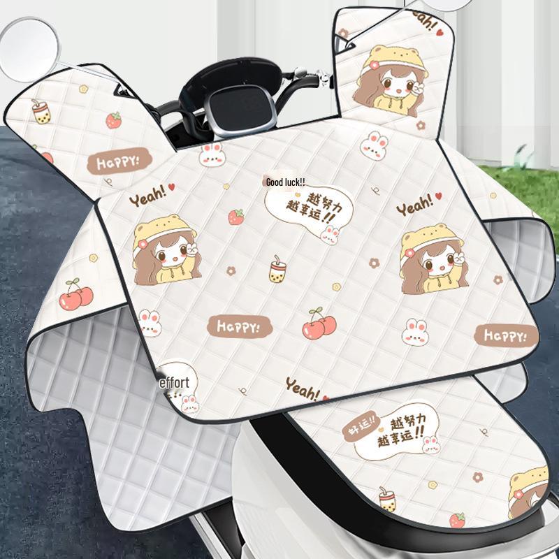 Summer Sunshade & Sun Protection EV Windshield & Handle Cover - Breathable, Oxford Cloth, Windproof for Electric Bicycles