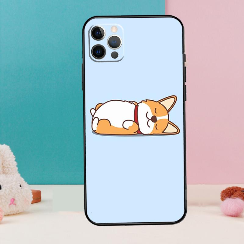 Cartoon Corgi Phone Case For iPhone 17 Air 16 15 14 13 12 11 Pro Max 12 13 Mini 15 16 Plus 16e Cover Coque