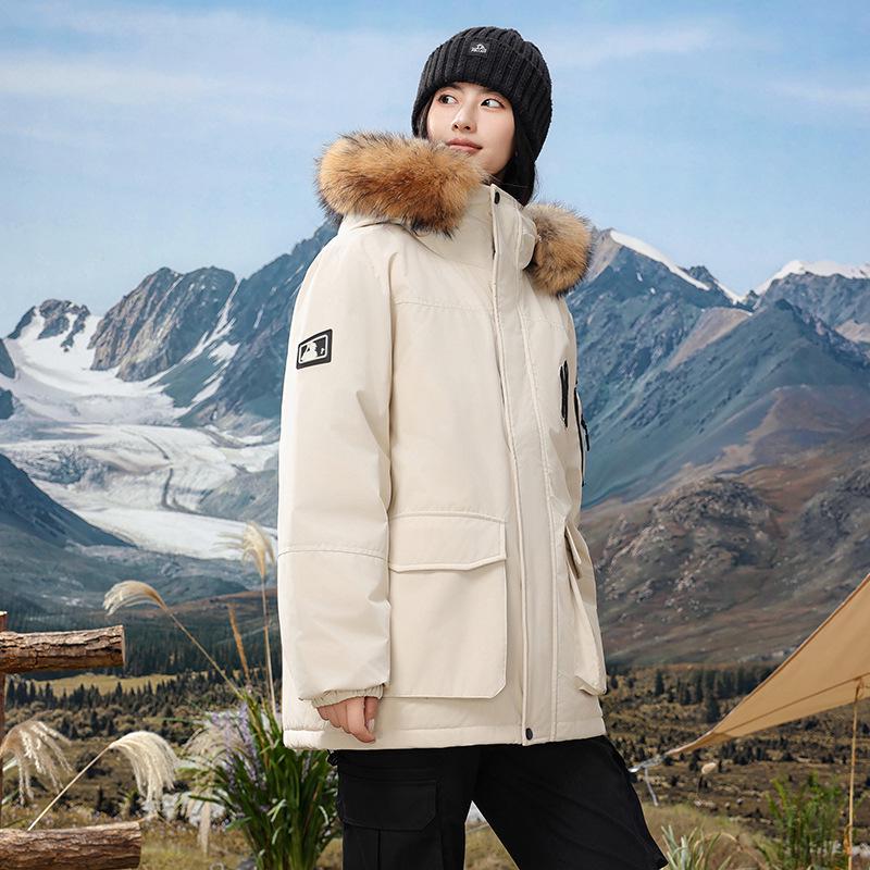 Zimowa kurtka puchowa z grafenem: Ciepła, Wiatroszczelna, Z kapturem, Modna, Swobodny krój dla par.