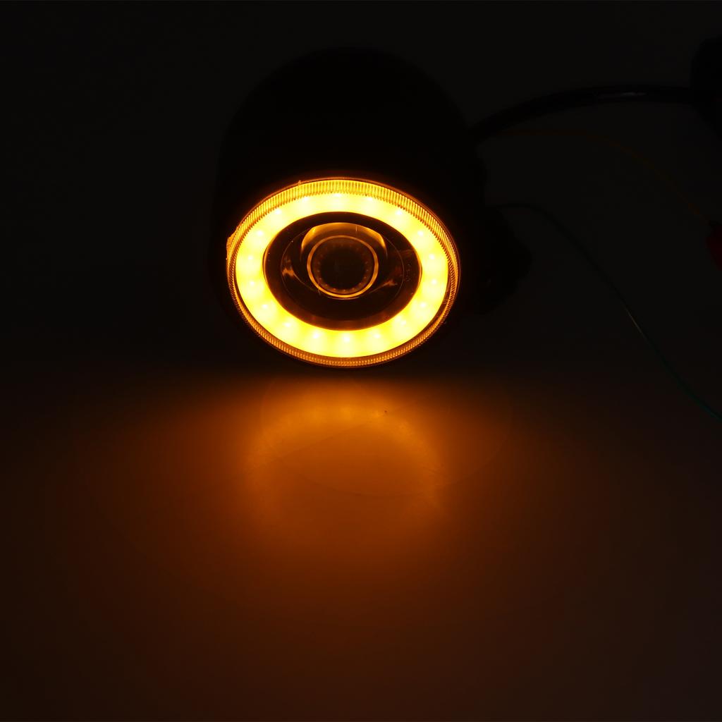 LED Headlight Vintage Round Front Lamp Fit for Motorcycle Cruiser Choppers Bobber (White Yellow Light )