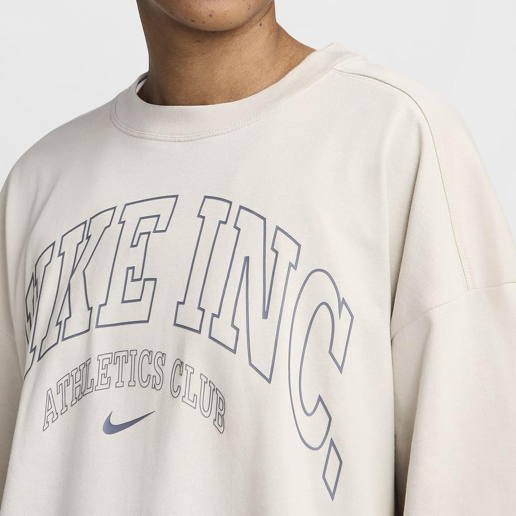 Nike Sportswear Essential Logo Print Comfortable Loose Fit Short Sleeve Drop Shoulder T-Shirt Women tops Light-Gray HJ6527-072