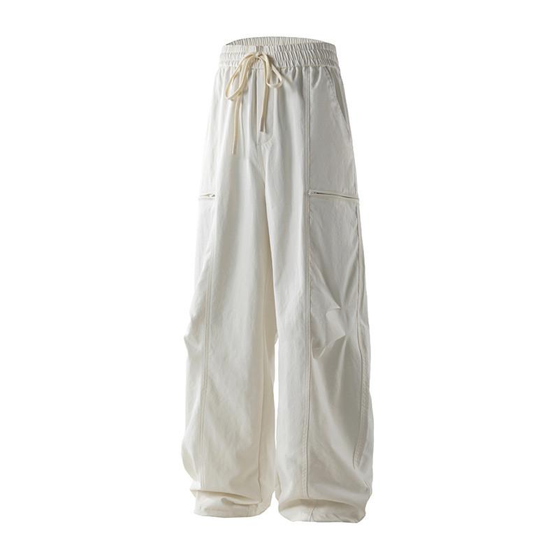 Mens Casual Wide Leg Pants With Drawstring For Streetwear Youth Fashion