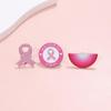Red Ribbon Breast Cancer & AIDS Awareness Jewelry Set: Necklace, Nurse Bracelet, Badge