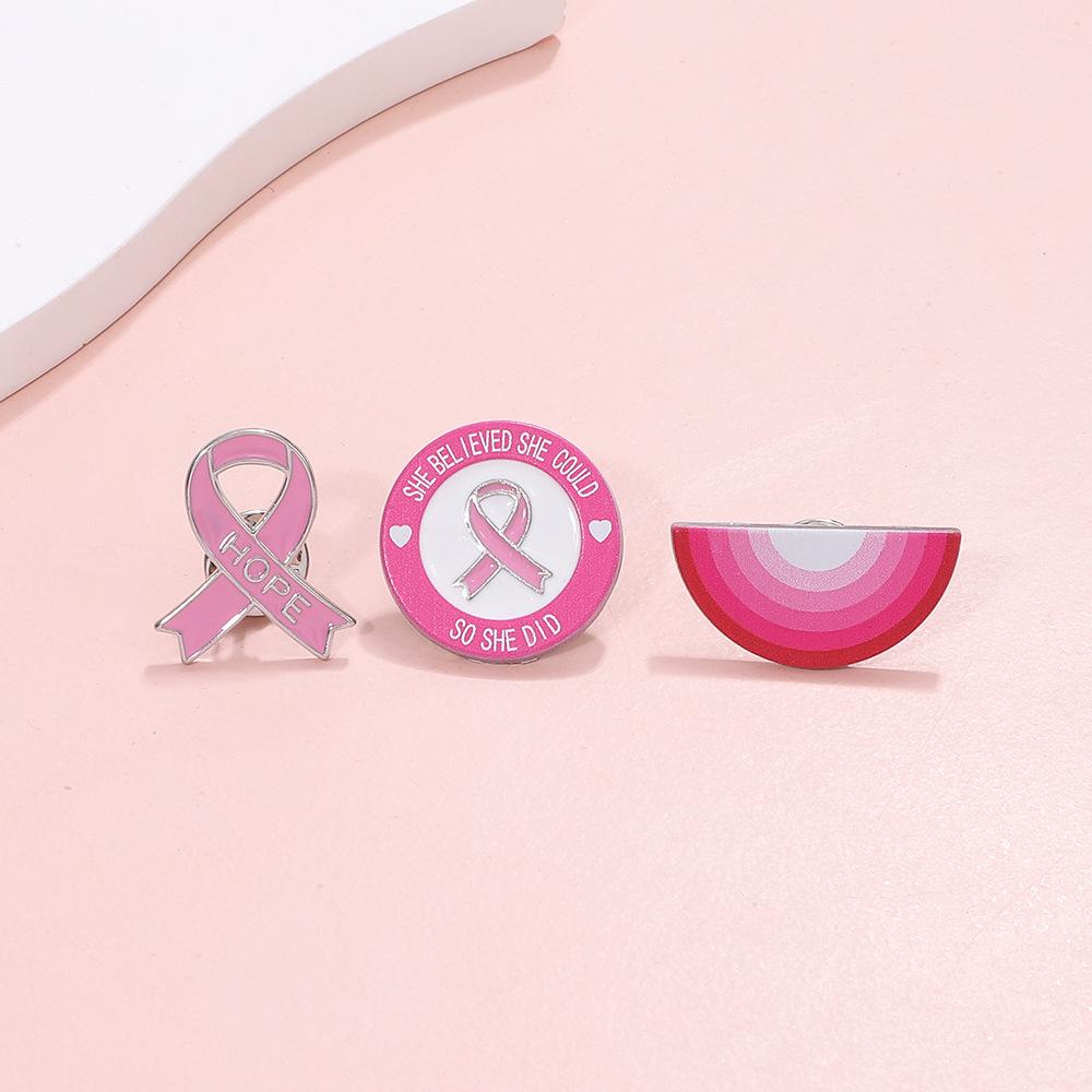 Red Ribbon Breast Cancer & AIDS Awareness Jewelry Set: Necklace, Nurse Bracelet, Badge