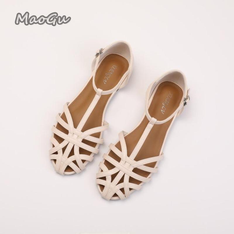 Fashion Large Size 35 44 Fashion Roman Sandals Women 2025 Summer New French Gladiator Low Heel Women Luxury Sandals Zapatos De Mujer