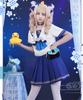 [Milky Time] Genshin Impact Barbara Cosplay Short Sleeve Sailor Uniform with Wig, Halloween