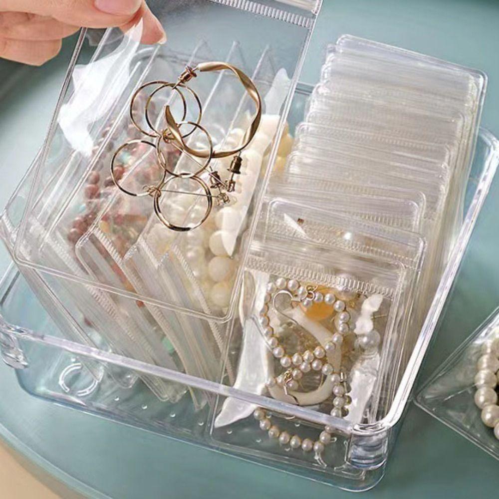 Sachets d'emballage de bijoux exquis Mini pochette à bijoux cadeau transparente Collier