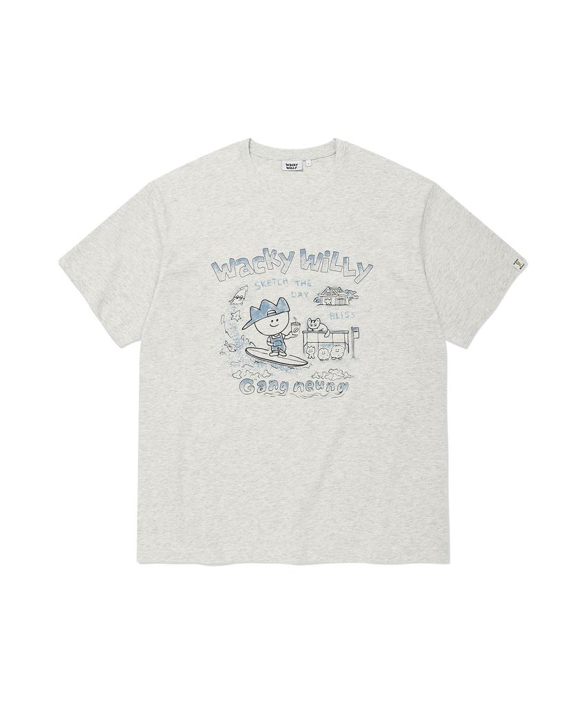 WACKY WILLY Kiki Travel Series Gangneung T-Shirt Light Gray