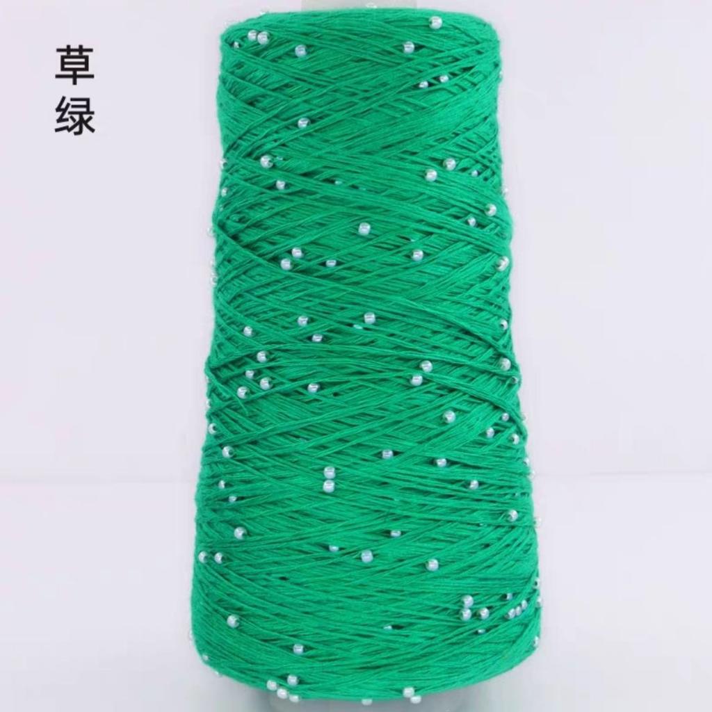 350g 70% CottonSoft Crochet Hand Pearl Beaded Yarn  Lace 6# Hand-Knitted Thread For Summer Knitting Sweaters Hats Scarves Luxury