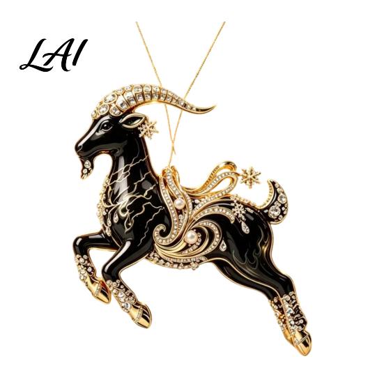 Seasonal Ornaments for Shopping Malls Black Goat Christmas Tree Hanging Ornament 2D Acrylic Festive Lightweight Holidays Pendant Decorative