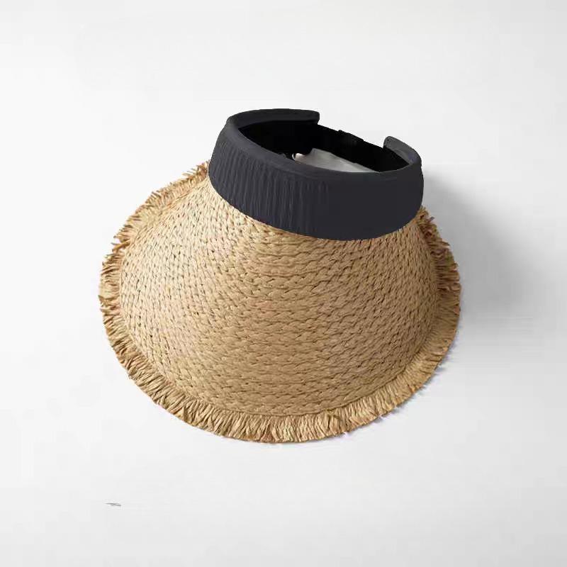 Sunscreen Empty Top Straw Hat Brim Ultraviolet Summer Seaside Women's Vacation Sun Hat New 2025 Large Straw Hat