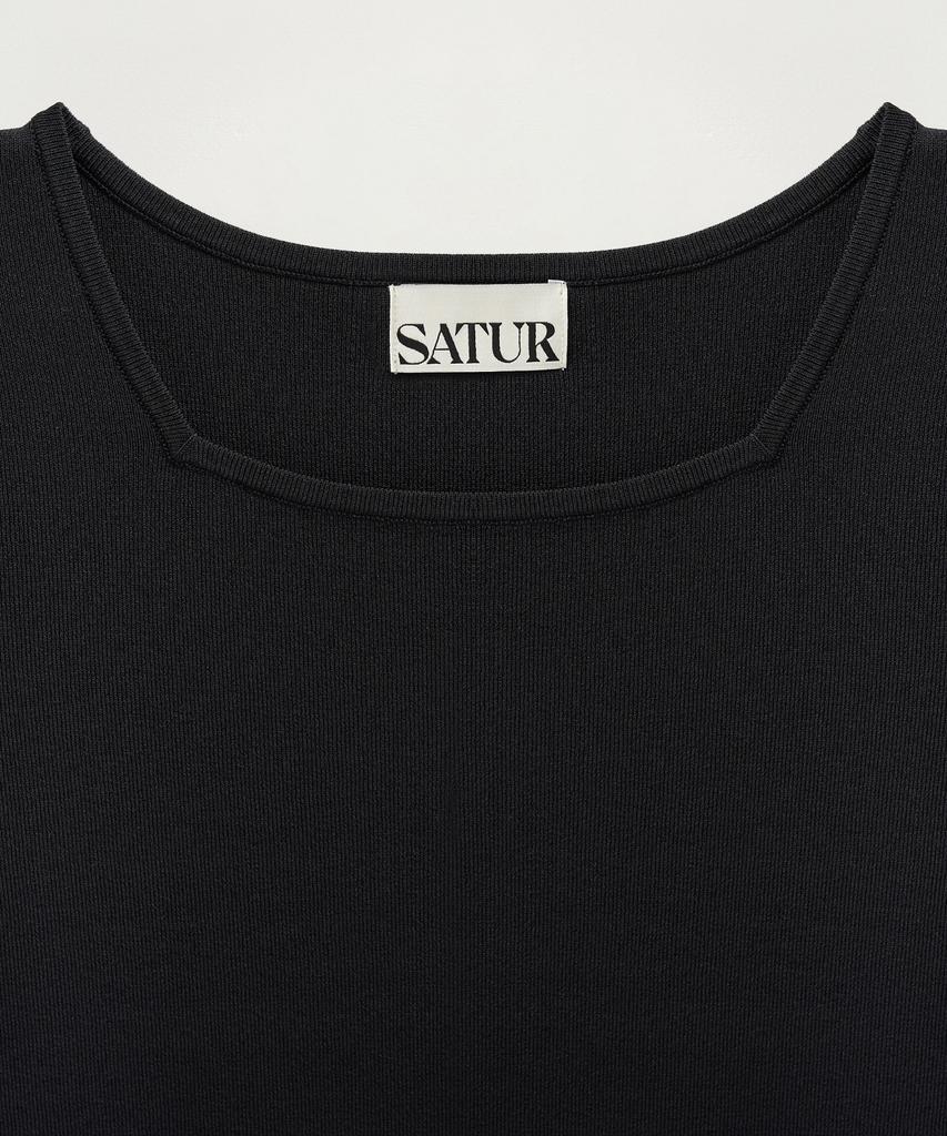 Seteo (W) Square Slim Fit Half Knit Black