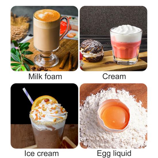 Håndholdt melkeskummer Elektrisk skummaskin Oppladbar rustfritt stål visp Drikkemikser Allsidig blandeverktøy for lattes Cappuccino Matcha