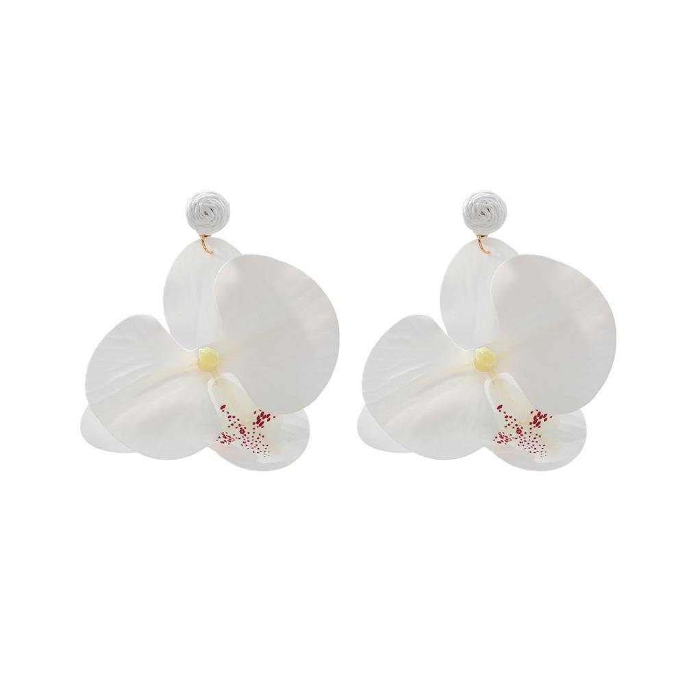Korean Style Flower Earrings Exaggerated Flower Drop Earrings Butterfly Orchid Earrings  Wedding