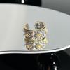 Collection retro Italian court style brushed hollow lace open ring women's fashion niche versatile ring