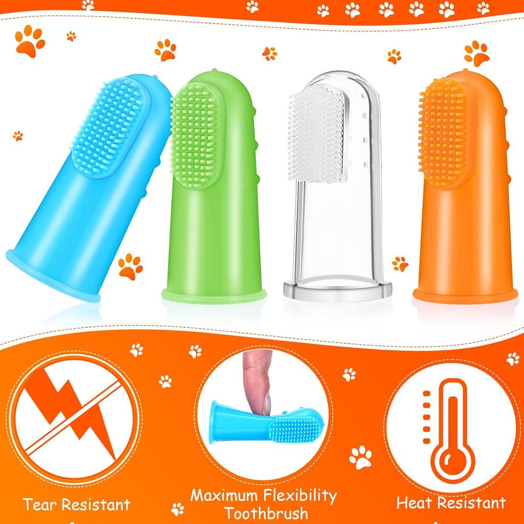 Nuogo 80 Packs Dog Toothbrush Soft Finger Brushes Pet Finger Toothbrush Easy Teeth Cleaning Dog Tooth Brush Oral Care Pet Dental Brush Pet Cleaning