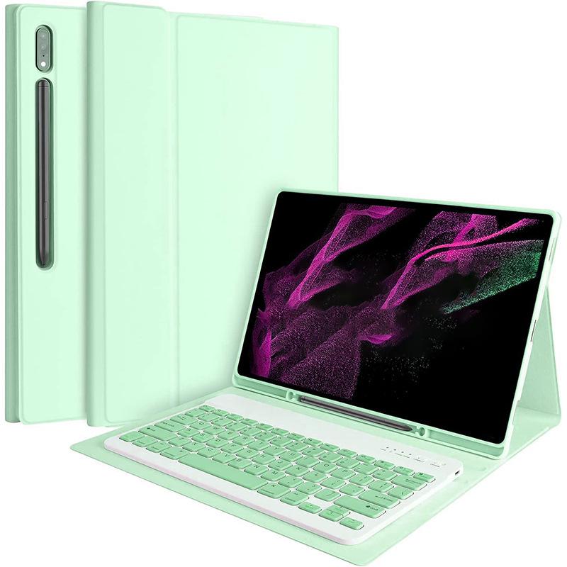 Custodia per Tablet Samsung S10 FE+: Tastiera da 13,1", Slot per penna, Copertina in pelle, Mouse da 12,4"