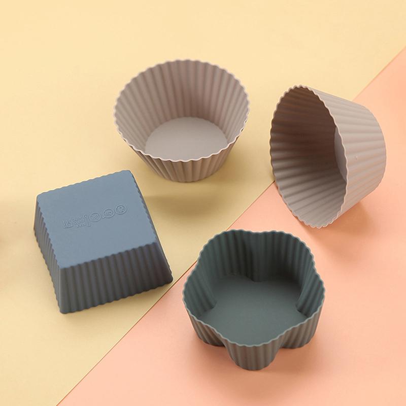 12Pcs/Set Silicone Cake Mold Muffin Cupcake Baking Molds Kitchen Cooking Bakeware Diy Cake Decorating Baking Tools