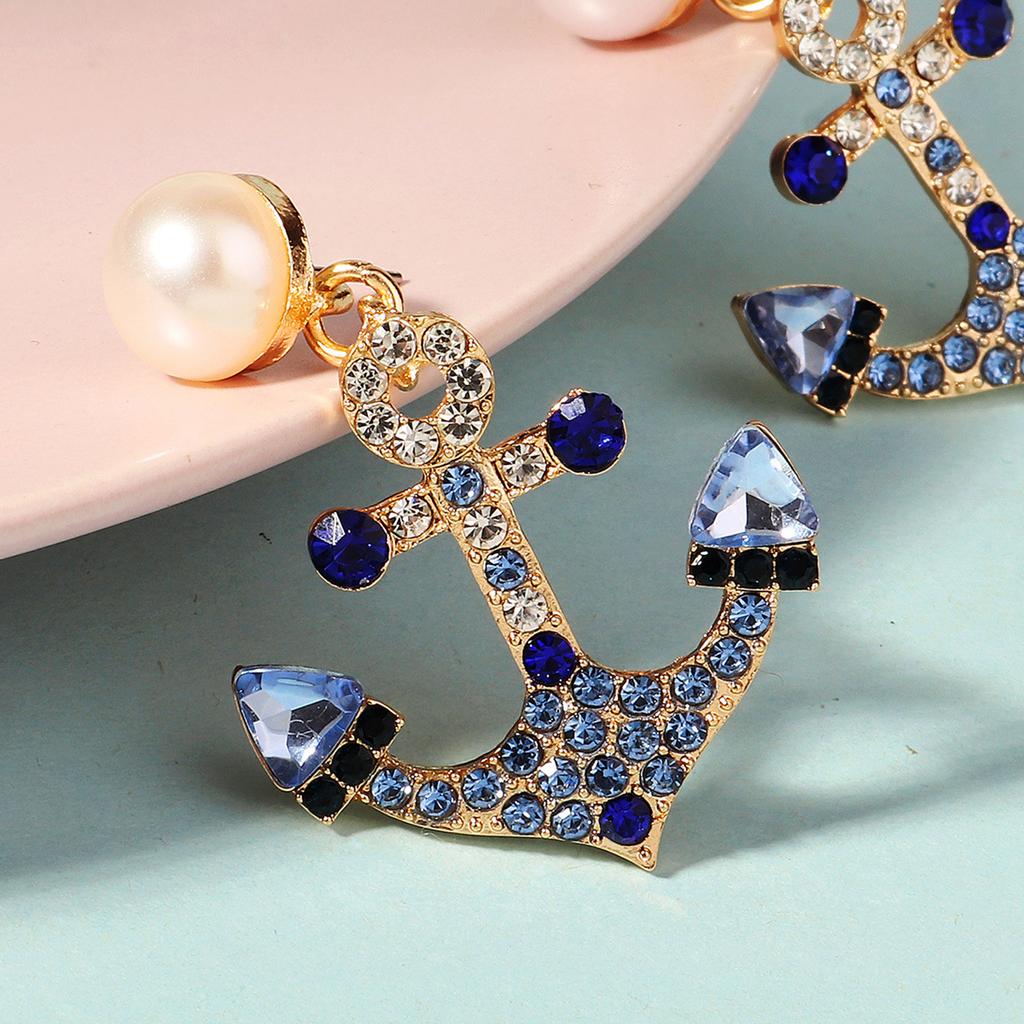 Ocean Theme Earring with Rhinestone Female Hypo-allergenic Lightweight Ornaments Gifts for Mom Wife Girlfriend