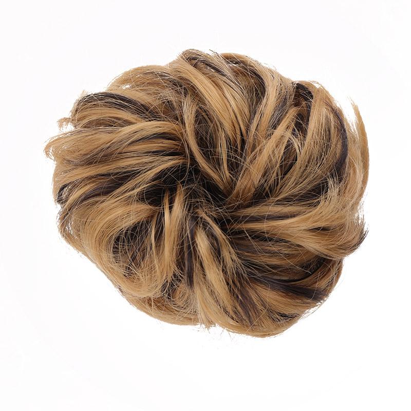 Messy Hair Bun Extensions Rubber Band Synthetic Hair Extension Curly Wavy Messy Synthetic Chignon Scrunchy Updo Hairpiece For Women Girls