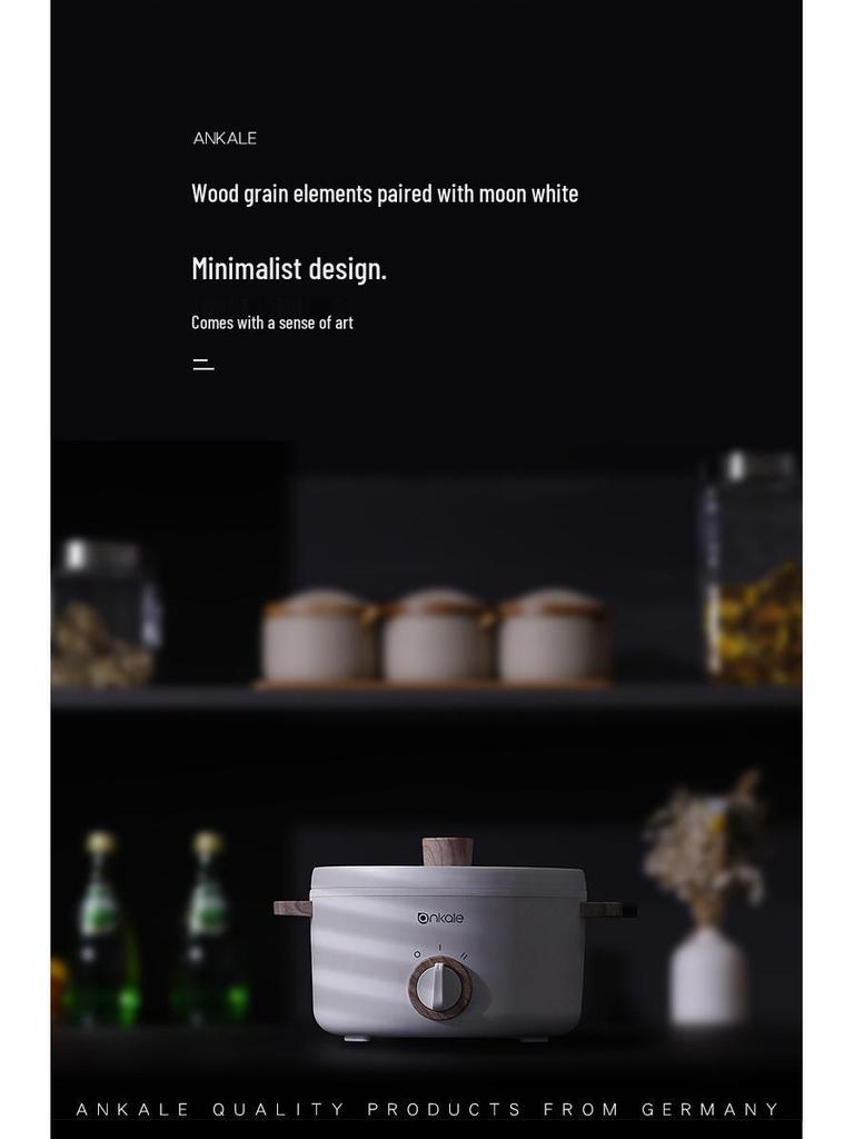 Multifunctional Electric Hot Pot: 1-2 Person Non-Stick Ceramic Glaze for Dorm Cooking and Quick Noodles.